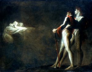 De tre häxorna som visas för Macbeth och Banquo, sent 1700-tal