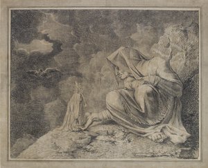 The Witch and the Mandrake, 1700-talet (penna och wc på papper)
