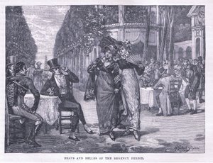 Beaus och belles från Regencyperioden cirka 1818 av Henry Gillard Glindoni