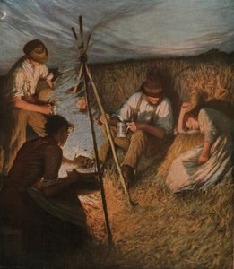The Harvesters Supper, 1898, c1930. av Henry Herbert La Thangue