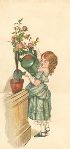 The Princess Gardening (färg litho) av Henry Hetherington Emmerson