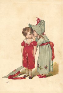 Viskande människor (färg litho)