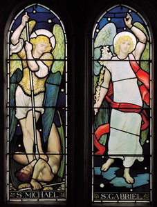Ärkeänglarna St Michael & St Gabriel, 1882 (målat glas)
