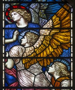 Buckland, St Mary, James Powell & Sons, Henry Holiday, The Barcote Chapel, Praising Angels, 1889 av Henry Holiday