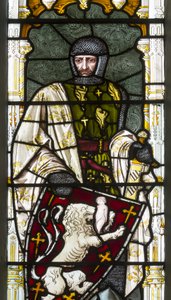 Cambridge, Trinity College, Heaton Butler & Bayne, Henry Holiday, Simon de Montfort, 1870, anpassad från Carl Almquist av Henry Holiday