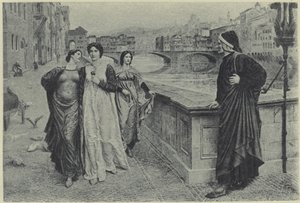 Dante och Beatrice (fotogravyr) av Henry Holiday