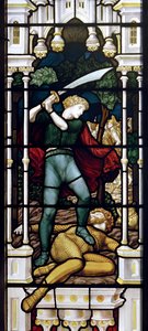 David & Goliath, 1881-83 (målat glas) av Henry Holiday
