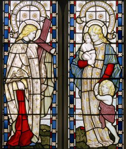 Faith and Charity, 1871 (målat glas) av Henry Holiday
