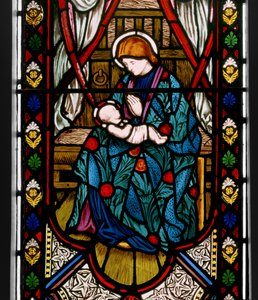 Madonna och barn, 1863 (målat glas) av Henry Holiday