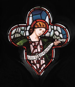 Quatrefoil Angel, 1863 (målat glas) av Henry Holiday