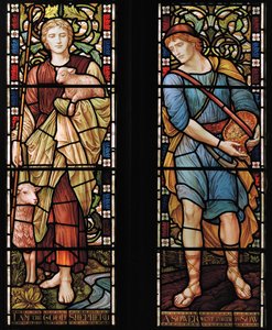 Shepherd & Sower, 1888 (målat glas) av Henry Holiday