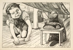 Bävern tittade åt andra hållet", ur "The Hunting of the Snark, an Agony in Eight Fits" av Lewis Carroll, pub. 1876 av Henry Holiday
