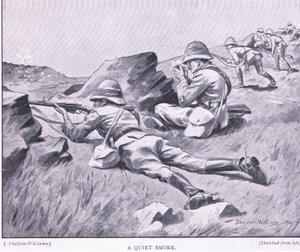 En tyst rök, från After Pretoria: The Guerilla War publicerad av Harmsworth Bros Limited av Henry Inglis Jodrel Sheldon Williams