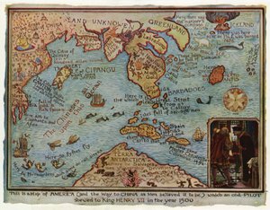 En imaginär karta över Amerika, 1500