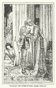"Blanche drottningmodern kysser Herman" (litho) av Henry Justice Ford