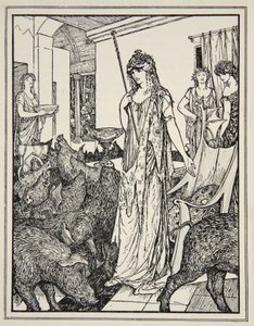 Circe skickar svinet (The Companions of Ulysses) till Styes, frontispice från 
