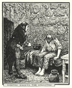 Dantes eftertraktar kastrullen (litho) av Henry Justice Ford