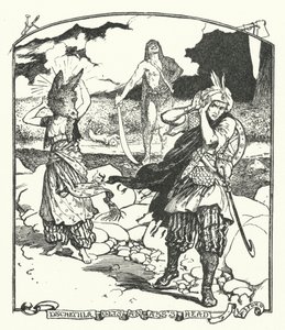 Dschemila får ett rövhuvud (gravyr) av Henry Justice Ford
