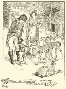 Mata gasellerna med tobak (gravyr) av Henry Justice Ford