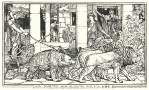 Hur Admetus vann Alcestis för sin fru (litho) av Henry Justice Ford