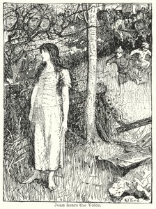 Johanna hör rösten (litografi) av Henry Justice Ford