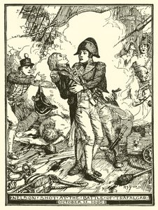 Nelson sköts i slaget vid Trafalgar den 21 oktober 1805 av Henry Justice Ford