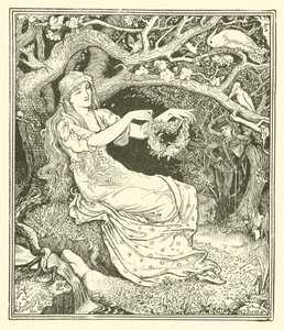 Prins Narcissus och prinsessan Potentilla (gravyr) av Henry Justice Ford