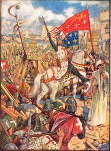 Richard Lejonhjärta vid korstågen, illustration från "A History of England" av Rudyard Kipling, 1911