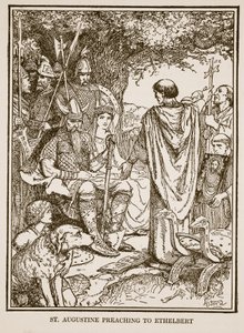 St. Augustine predikar för Ethelbert, illustration från 