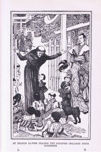 St Francis Xavier lär de japanska barnen deras katekes, 1912 av Henry Justice Ford