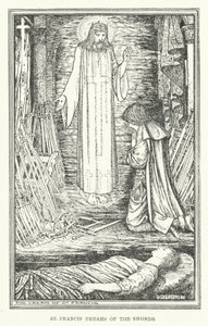 St Francis drömmer om svärden (litho) av Henry Justice Ford