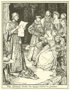 Kardinalen läser kungens brev till Jeanne av Henry Justice Ford