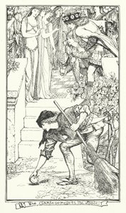 Trädgårdsmästaren får äpplet (gravyr) av Henry Justice Ford