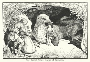 Ödlan tar över Renzolla (gravyr) av Henry Justice Ford