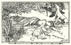 Prinsessan Pulja och det mördade lammet (litho) av Henry Justice Ford