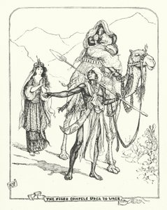 Den svarte mannen tvingar Udea att gå (gravyr) av Henry Justice Ford