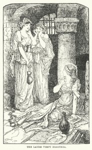 Damerna frestar Dorothea (litho) av Henry Justice Ford