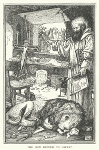 Lejonet vägrar att lämna (litho) av Henry Justice Ford