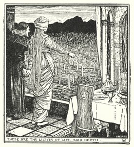 Dessa är livets ljus, sa döden (litho) av Henry Justice Ford