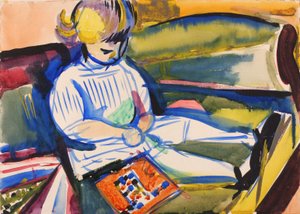Barn på soffan, ca. 1914-1918. av Henry Lyman Saÿen