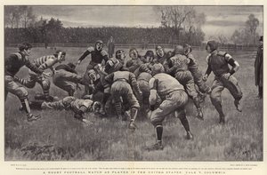 En Rugby Football Match som spelas i USA, Yale v Columbia av Henry Marriott Paget