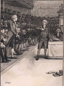 Scen i underhuset: brytning mellan Burke och Fox AD 1791 av Henry Marriott Paget