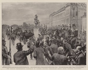 Det franska presidentvalet, M Loubet lämnade Versailles efter att ha blivit vald till president