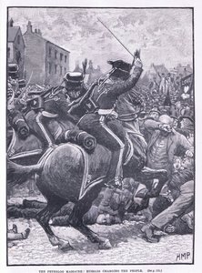 Peterloo-massakern: Husarer anklagar folket 1819 e.Kr av Henry Marriott Paget