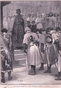 Baronerna överlämnar sina krav till Henrik AD 1258 av Henry Marriott Paget