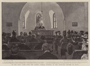 Till det heliga landet med kejsaren, söndagsmorgon i tempelriddarkyrkan i Haifa av Henry Marriott Paget