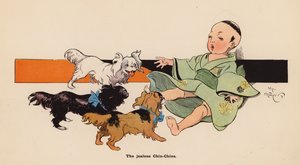 Illustration till The Adventures of a Japanese Doll (färglitografi)