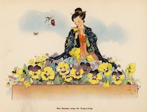 Illustration till The Adventures of a Japanese Doll (färglitografi)