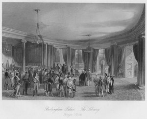 Buckingham Palace, - Biblioteket. Utländsk Leveé, c1841