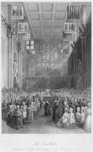 The Guildhall. Insättning av överborgmästaren den 8 november c1841 av Henry Melville